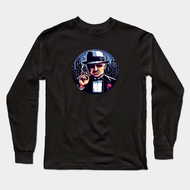 8BIT Vito Corleone Long Sleeve T-Shirt by nerd.collect